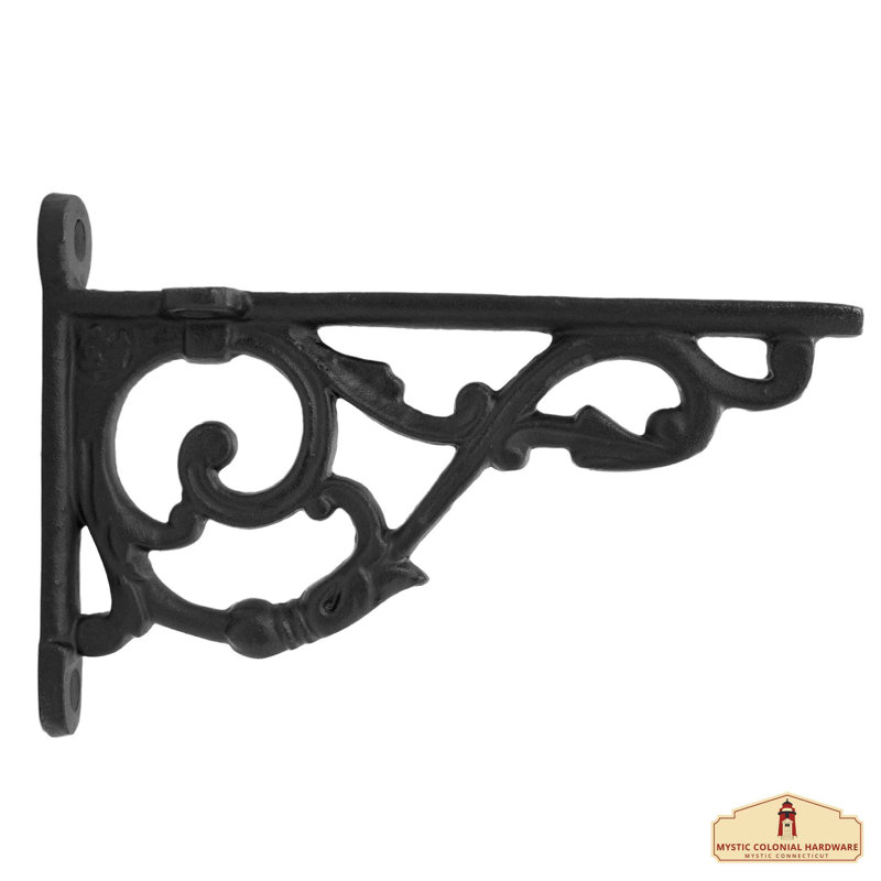 Lillith 4" x 6" Oil-Blackened Cast Iron Victorian Shelf Brackets (Set of 2)
