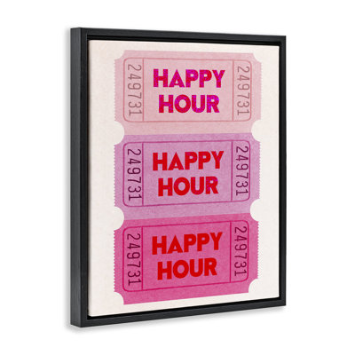 "Happy Hour", art mural encadré sur toile flottante, par Lil 'Rue