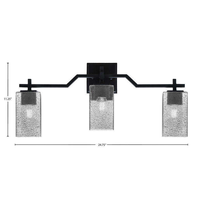 Barre d'éclairage de salle de bain 3 lumières Corbin, Noir mat