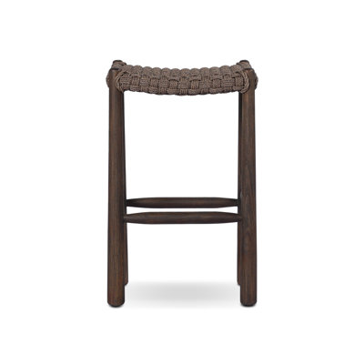 Savio Outdoor Stool-Dark Textured Woven-Counter
