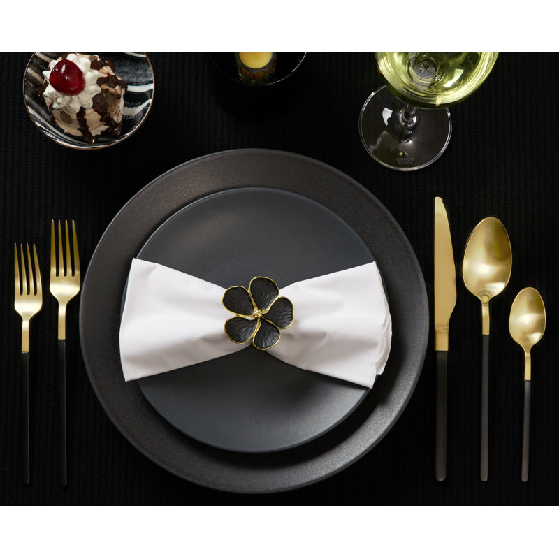 Alloy Napkin Ring, Black/Gold