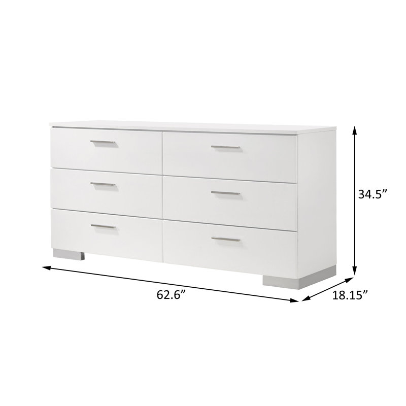 Ensemble de chambre à coucher 4 pièces blanc brillant, Double