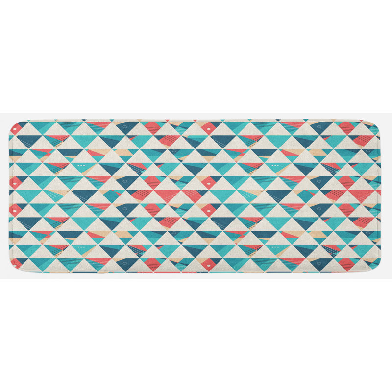 Tapis de cuisine abstrait corail