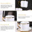 Tasse à café classique en céramique 3 oz avec bordure dorée et soucoupe assortie (blanc)