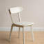 Chaise en bois de chêne massif, dossier incurvé ergonomique et siège rembourré, structure en chêne de qualité FAS, finition facile à nettoyer - blanc-169077311