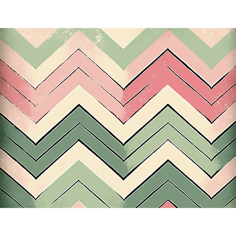 Checkered Comforter, King Comforter, Green/Pink Chevron