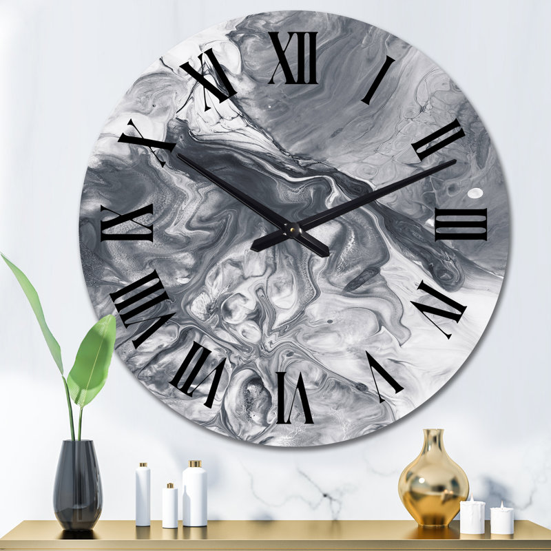 Horloge murale moderne blanche et grise, Surdimensionné