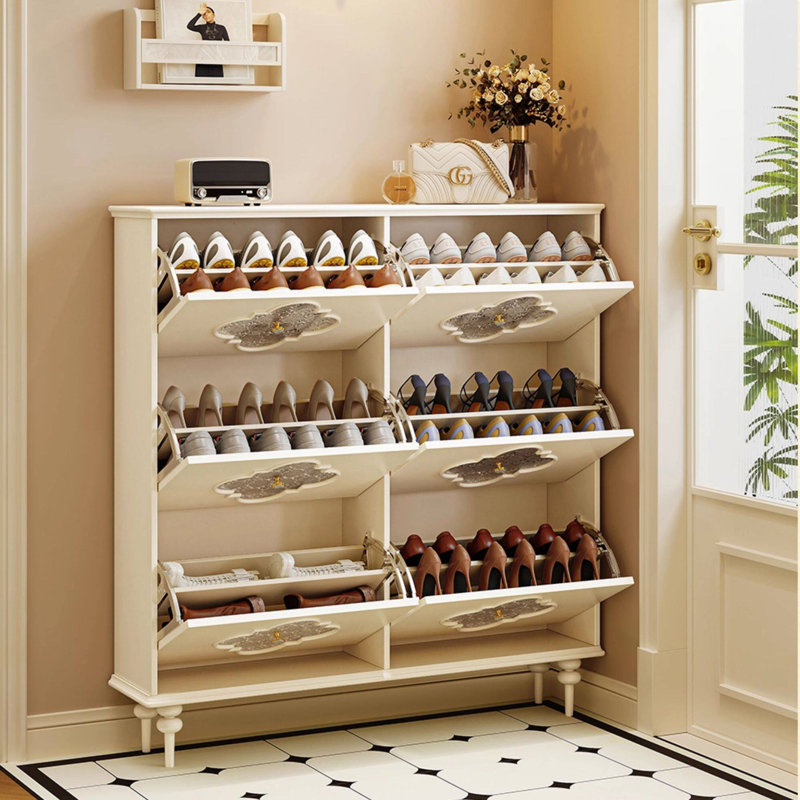 Petite armoire à chaussures de style français, H 50 po x l 47,24 po x P 10,43 po