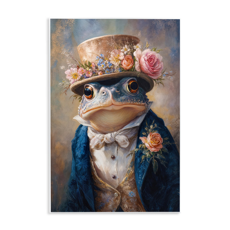 Plaque murale Victorian Toad Portrait, design par Wumples, H 15 po x l 10 po