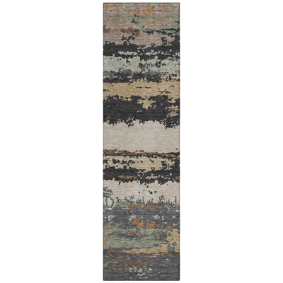 Machine Washable Indoor/Outdoor Chantille ACN2592 Abstract Rug