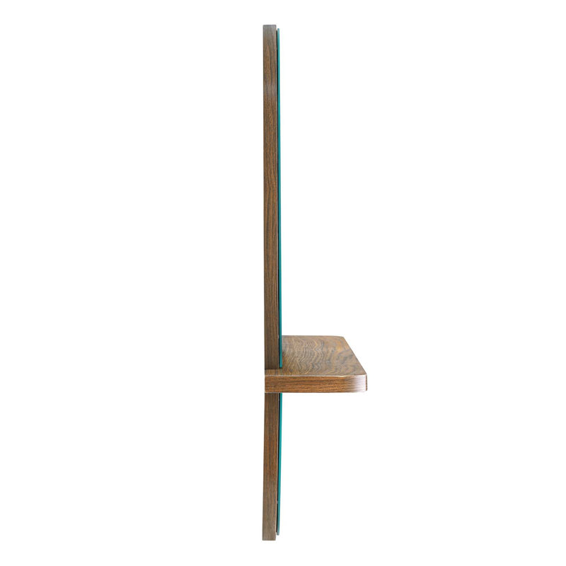 Solstice Walnut Rectangular Mirror with Shelf