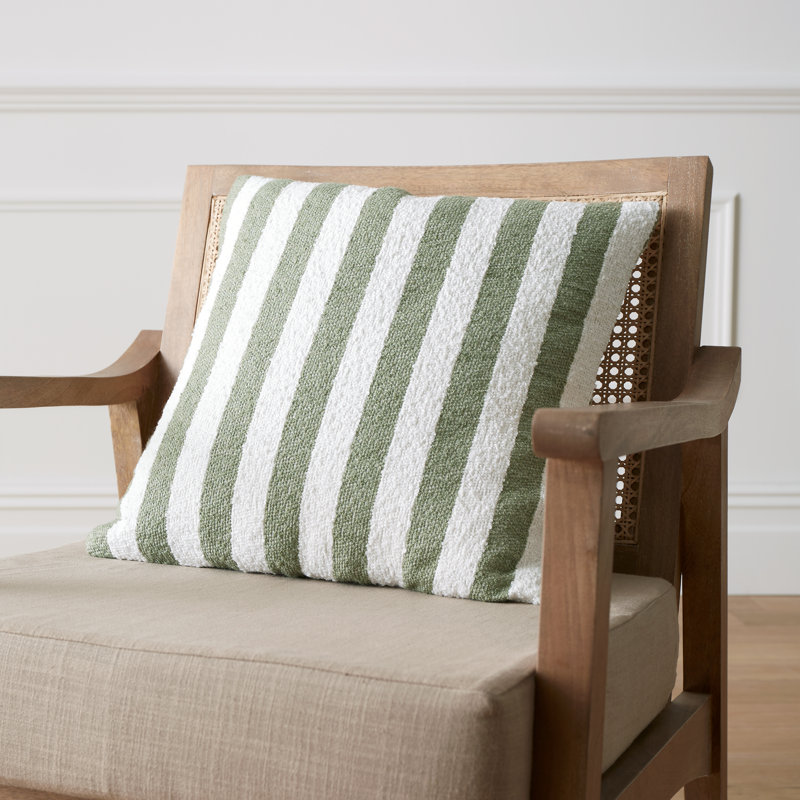 Boucle Stripe Cushion Cover, Olive Green