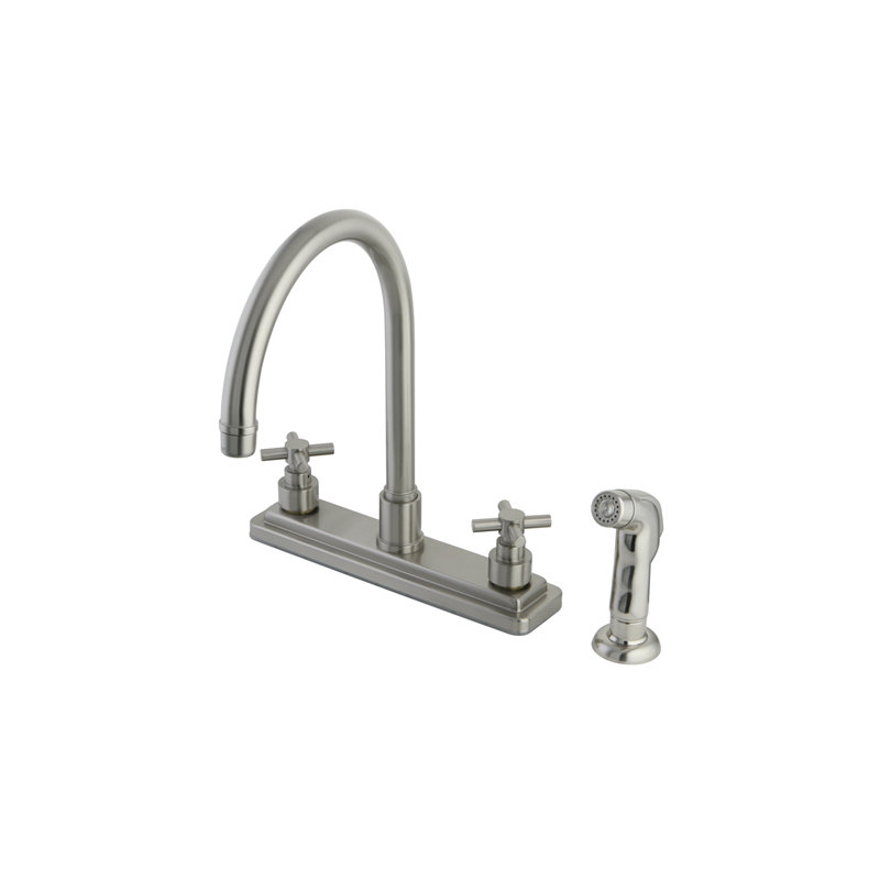 Tampa Double Handle Kitchen Faucet, Satin Nickel