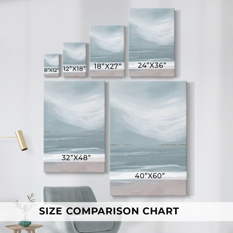 Aqua Soft Shores II - Cavas enveloppés de galerie, H 18 po x l 12 po