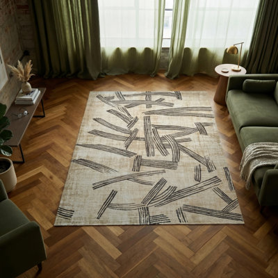 Meditation Kanji Slate Recycled P.E.T Area Rug