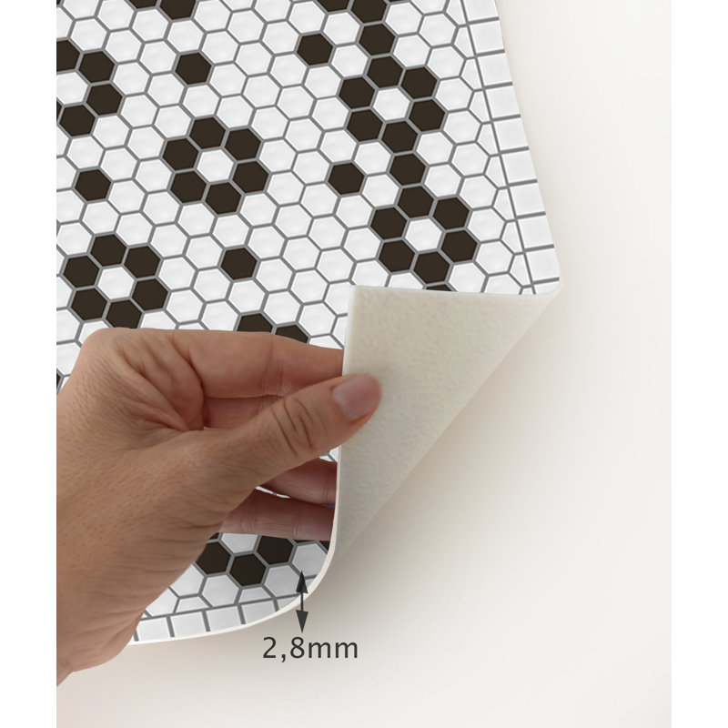 Cacee Vinyl Machine Printed Area Rug, Rectangle 2'2" x 8'2.4"