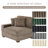 Stephania Upholstered Light Brown Faux Rabbit Fur Flannel Armchair with Pillow Back, One Arm Single Chair Module Part For Sectional Sofa-966329379