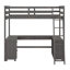 Structure de lit en bois massif avec tablettes de rangement, armoire, bureau en U et 2 tiroirs-1154058129-1154058140