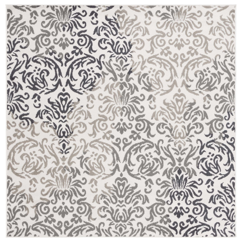 Ceslie Performance Damask Rug, Square 6'7"