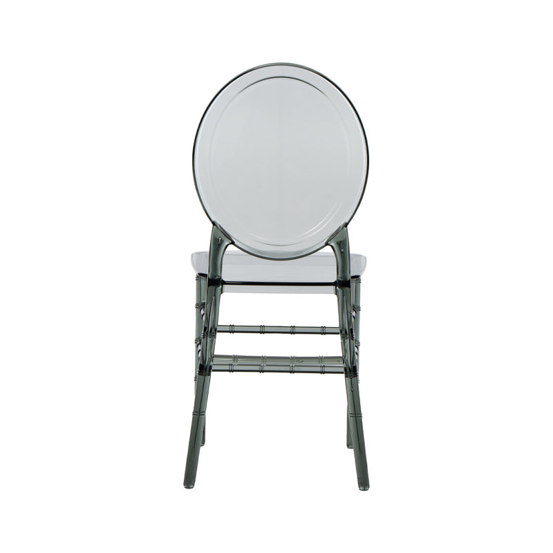 Techni Home Stackable Ghost Style Clear Acrylic Event Chairs – Set of 4, Grey