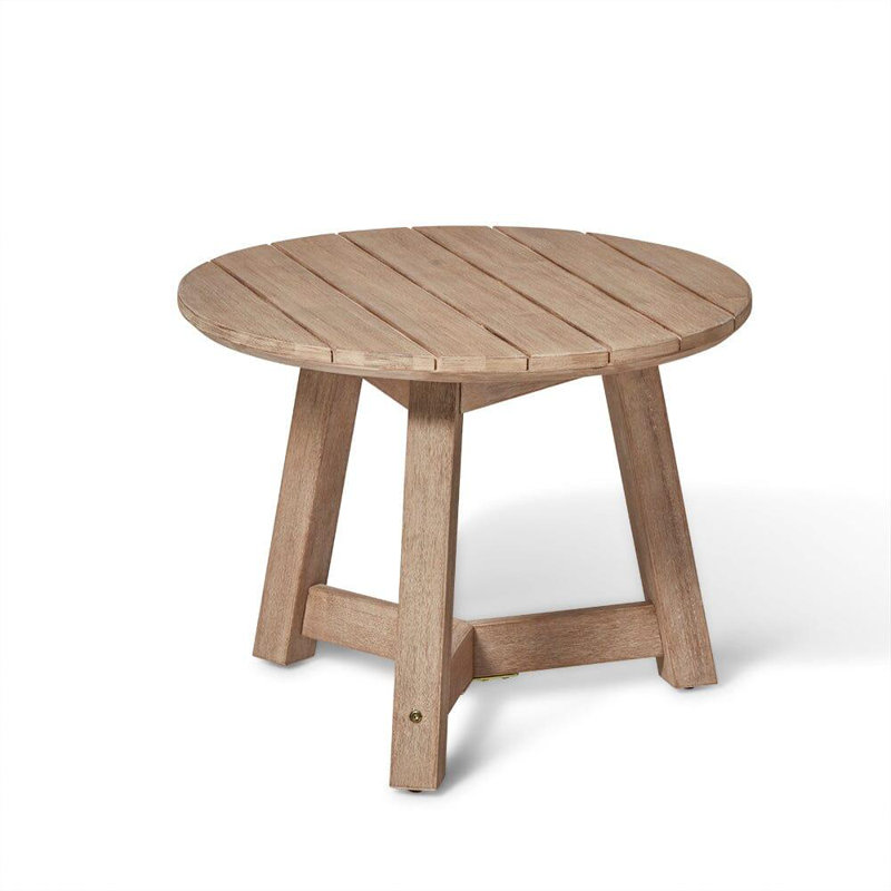 Keosauqua Round Acacia Outdoor Side Table , 60cm cm W 60cm cm D