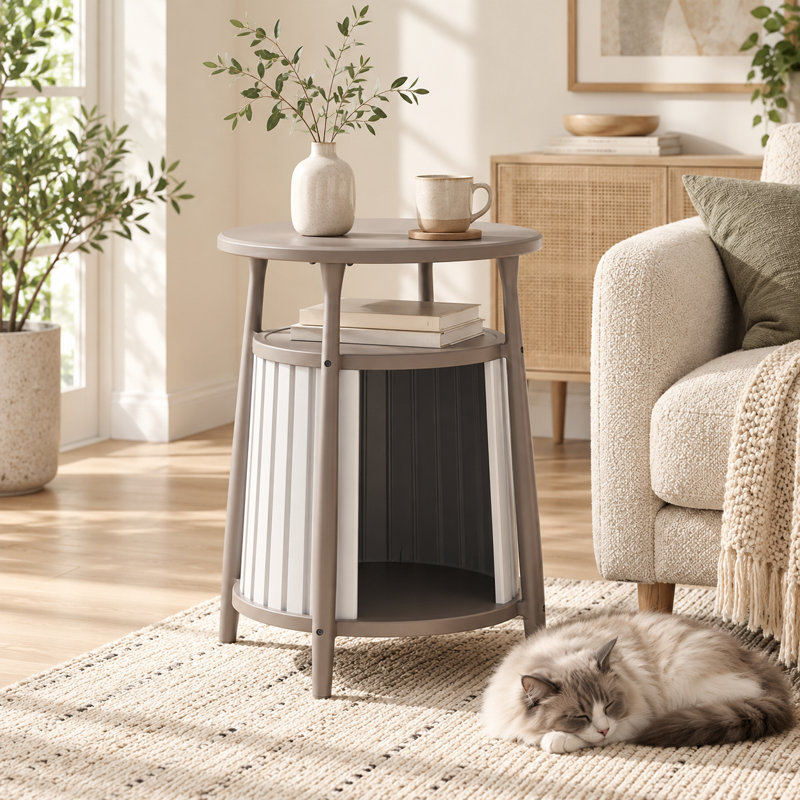 Coffee Table Cat House,Multi-Functional Pet Shelter with Storage Top