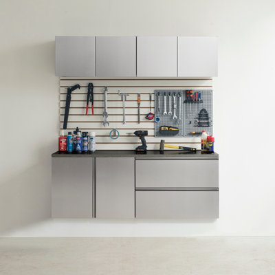 Nova Series Metallic Grey Garage Cabinet Set C (5-Piece) (Cabinet)