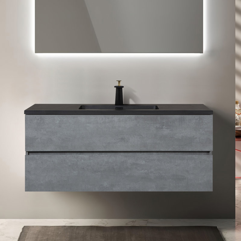 47.25'' Double Bathroom Vanity with Resin Top