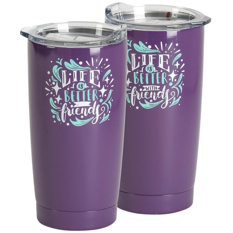 Friends - 20 Oz Stainless Steel Tumbler with Lid & Straw