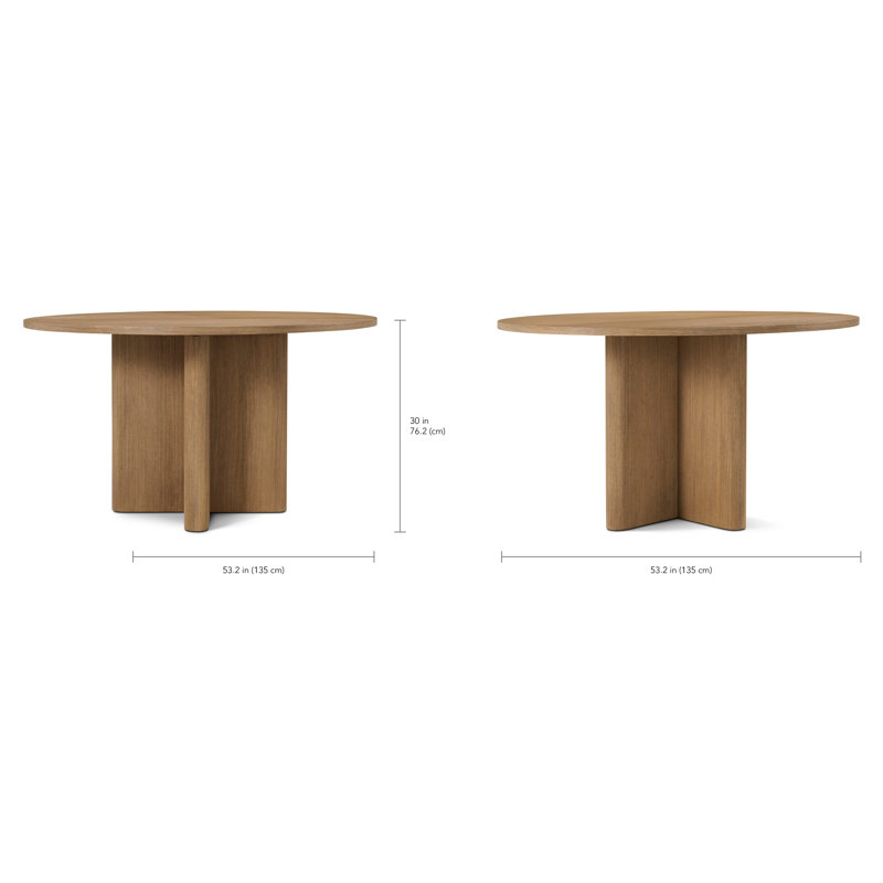 Kyoto Dining Table, Natural, 30" H x 53.15" L x 53.15" W