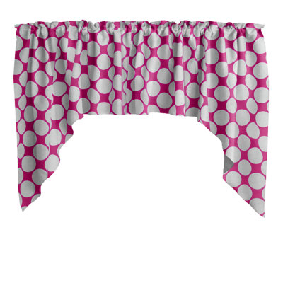 Cotton Blend Polka Dots Swag Window Valance