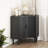 Fluted Corner Cabinet With Sliding Doors And Adjustable Shelves, Small Corner Floor Cabinet, Freestanding Narrow Storage Cabinet-1724270964