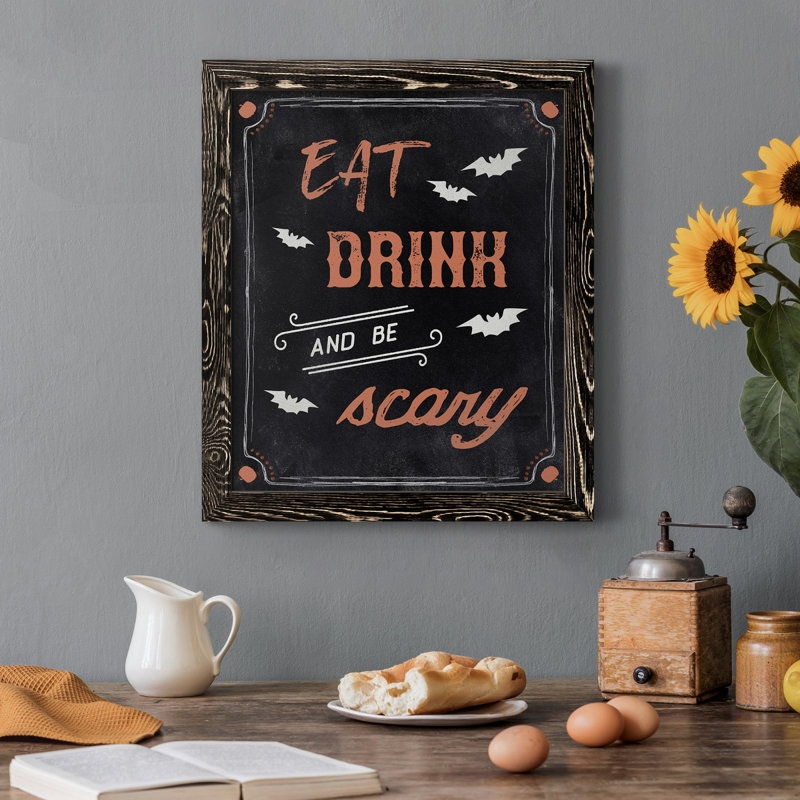 «Be Scary», art textuel sur toile, Noir, H 37,5 po x l 27,5 po x P 1,5 po