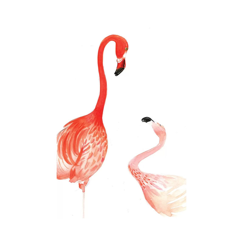 Flamingo 1 Piece Painting on Canvas, 30.48 cm H x 45.72 cm W, Wrapped Canvas