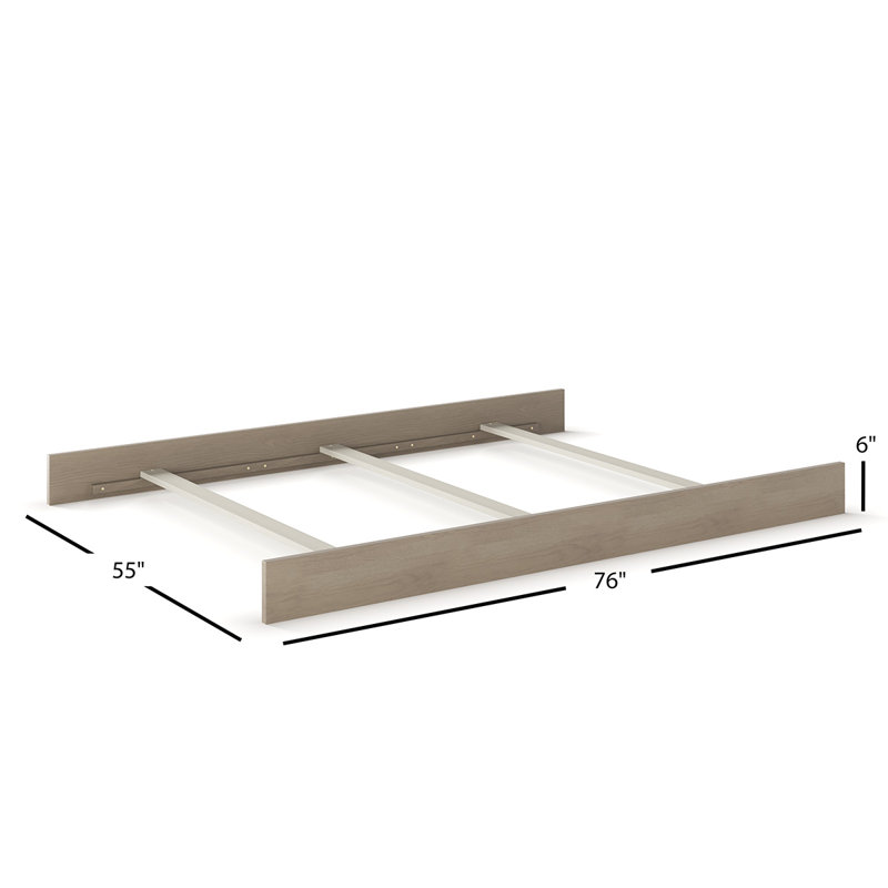 Rails de lit double Kieran, Gris croissant