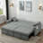 3 In 1 Convertible Sleeper Sofa Bed With Reclining Backrest, Pillows And Side Pockets-1096846721