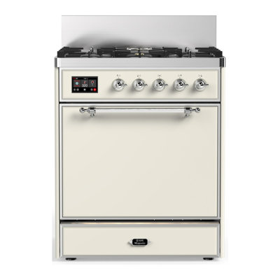 Cuisinière ILVE Majestic III Série 30 po à double combustible avec 5 brûleurs scellés (gaz naturel, porte pleine)
