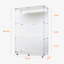 Vitrine en verre trempé, blanc, lumières à DEL, H 50,68 po, P 31,52 po, pour la hauteur, la largeur et l'organisation de la chambre à coucher