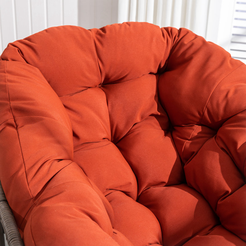 Wicker Outdoor Lounge Chair, Orange