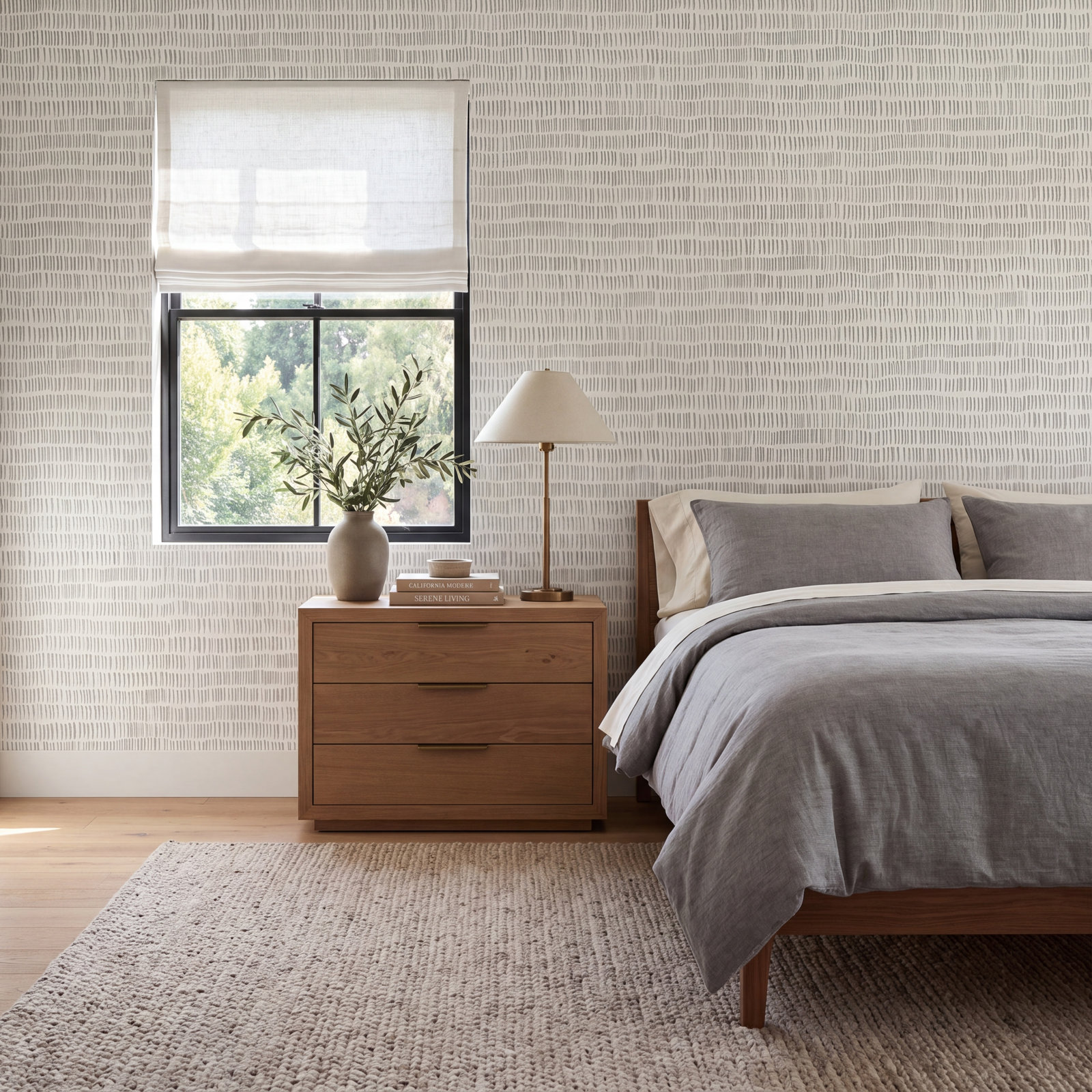 Baylor Modern Striped Wallpaper, Gray 