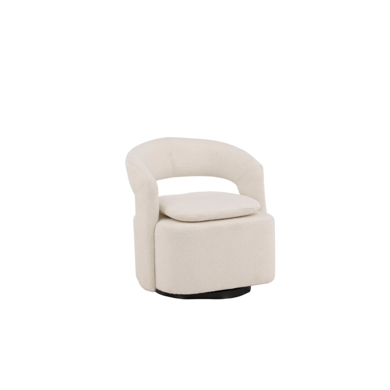 Rhianne Upholstered Barrel Chair, White