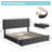 King Size Bed Frame With Adjustable Headboard And 4 Storage Drawers, Soft Upholstered Platform Bed Frames With Wooden Slats Support, No Box Spring Needed, Dark Grey