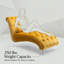 Chaise longue rembourrée avec garniture cloutée et pieds transparents Jerick-1399933687