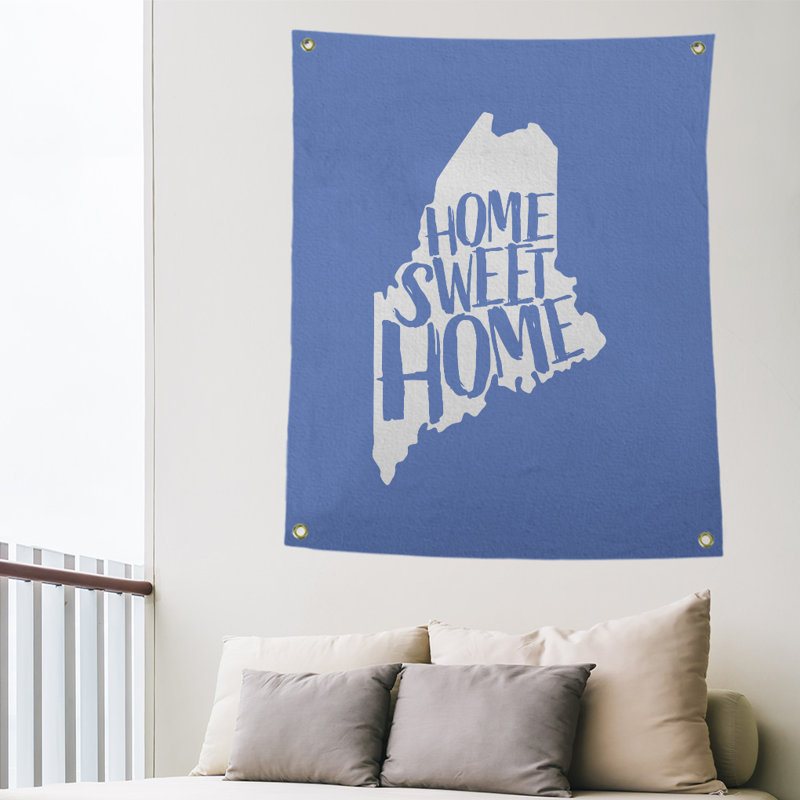Tapisserie murale pour le maine doux home, H 59 po x l 50 po, Bleu