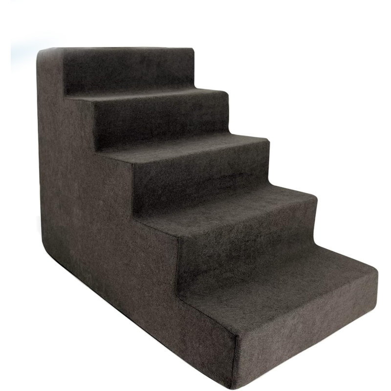 Escalier pour chien, rampe portative en mousse pour marches pour canapé et lit surélevé, balançoire antidérapante, 5 marches