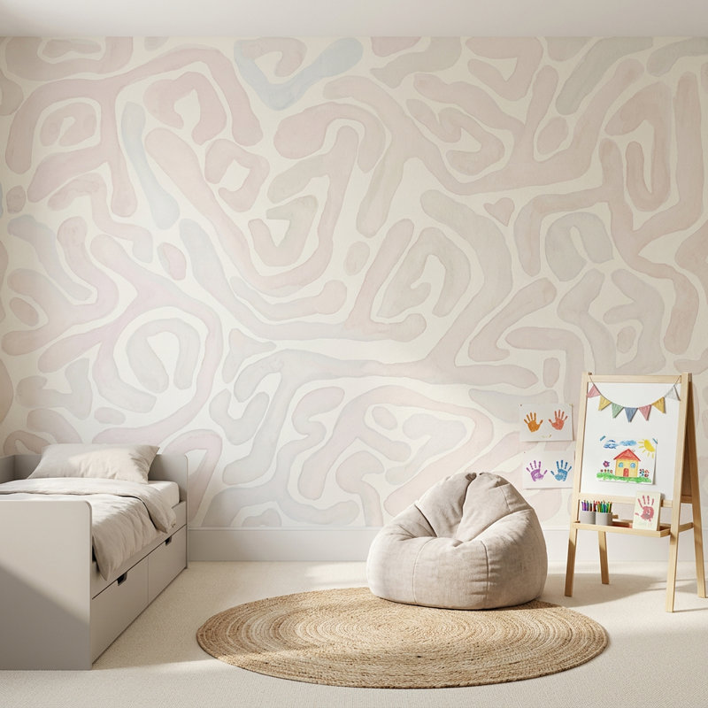Décoration murale abstraite amovible, 140 po x 108 po, Peel and Stick