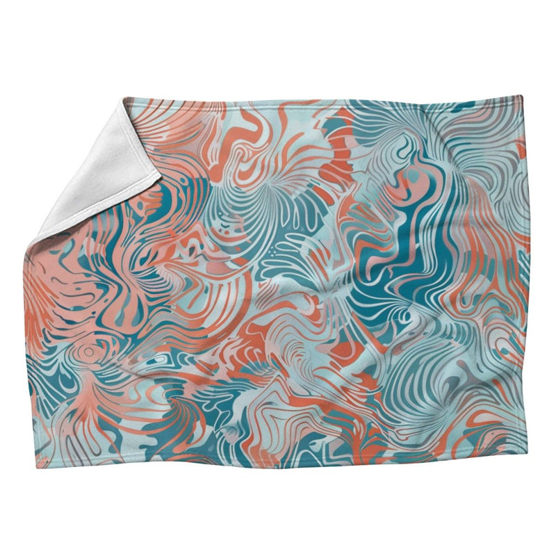 Whirling Abstract Cool Machine Printed Throw Blanket, 60" W x 80" L
