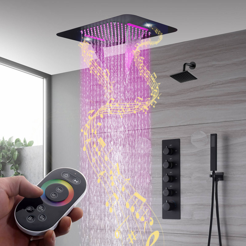 Thermostatic All-In-One Kit with Rough in-Valve, Matte Black