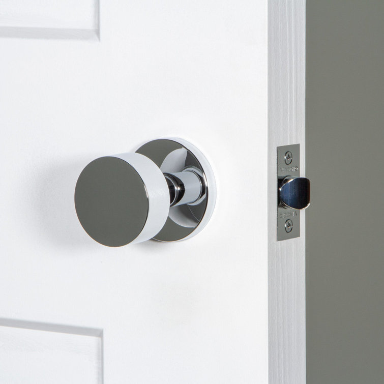 Privacy (Bed & Bath) Round Knob with Modern Rectangular Rose Door Knob