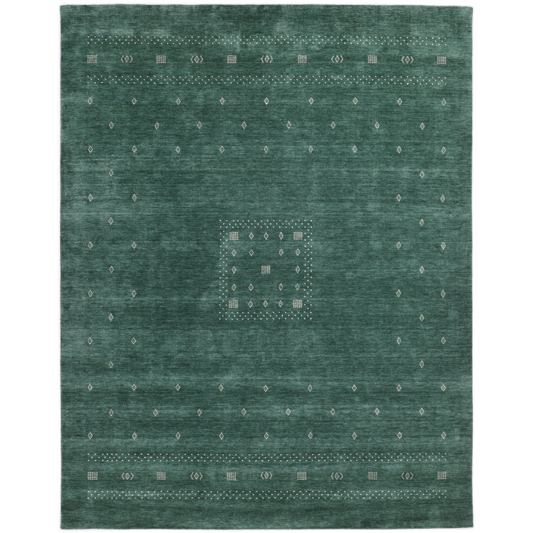 Simi Geometric Area Rug in Green
